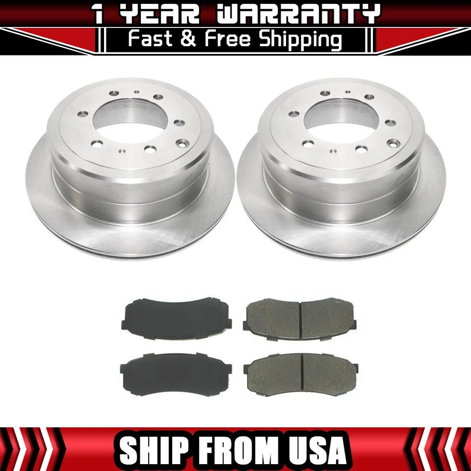 Rotores de freno traseros y pastillas de freno metálicas para Toyota Land Cruiser 1993-1997 Foto 1 de 4