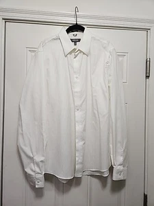 Kenneth Cole Reaction Men's White Slim Fit Shirt Sz -16.5 34/35 Long Sleeve - Picture 1 of 7