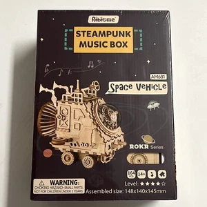 NEW Complete ROKR 3D Wood Puzzle/Music Box Space Vehicle - DIY Craft Kit SEALED - Picture 1 of 4