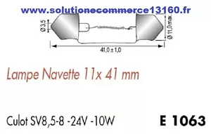LOT 5 SHUTTLE LAMP 11X41mm 24V 24Volts 10W Bottom SV8.5-8 BULB - Picture 1 of 1