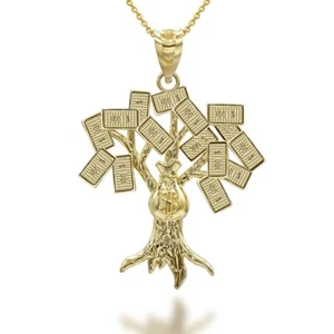 Halskette mit Anhänger 10 Karat massiv Gold Geld auf Baum - Bild 1 von 18