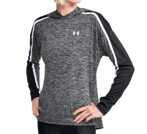 Under Armour Training Hoodie Womens Black Loose Fit UA Tech Twist Heat Gear S - Picture 1 of 13