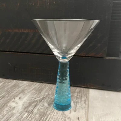 ARTLAND PRESSCOTT Martini aqua azul turquesa tallo martillado vajilla cóctel Foto 1 de 4