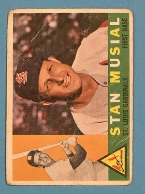 1960 Topps #250 Stan Musial Cardenales de San Luis bajo grado Foto 1 de 2