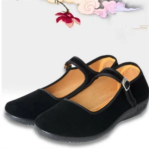 NEW Womens Chinese Black Cotton Shoes Ballerina Ballet Flats Shoes Slippers - Picture 1 of 9