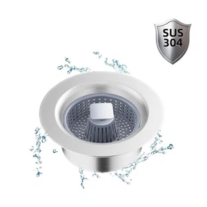 Upgraded 304 Stainless Steel Strainer Basket with Sink Stopper/Sealing Lid fo... - Picture 1 of 6