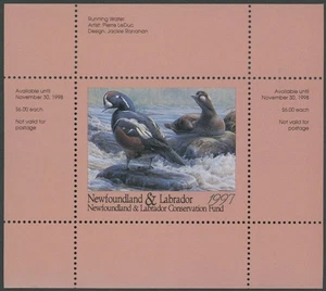 1997 CANADA-NEWFOUNDLAND & LABRADOR. CONSERVATION, HARLEQUIN DUCKS, VD.#NLW4 - Picture 1 of 3
