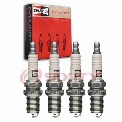 4 pc Champion Platinum Spark Plugs for 1989-1991 Peugeot 405 1.9L L4 hk - Image 1 of 4