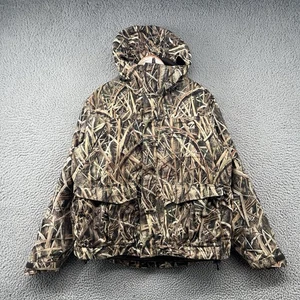 Cabelas Hunting Jacket Mens Large Brown Mossy Oak Duck Camo Camouflage 2 In 1 - Picture 1 of 14