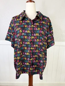 Karl Lagerfeld Paris Top Damen 1X All Over Print Knopfleiste Oversize Bunt - Bild 1 von 10