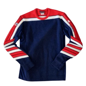 Vintage Demetre Ski Racing Sweater Men’s Large Wool Padded Made in USA Red White - Bild 1 von 11