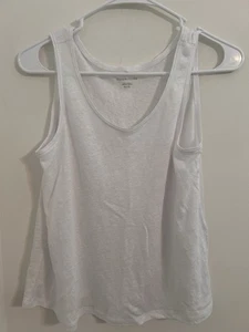 Camiseta sin mangas Eileen Fisher para mujer $88 orgánica 100 % lino blanca XXS - Imagen 1 de 4