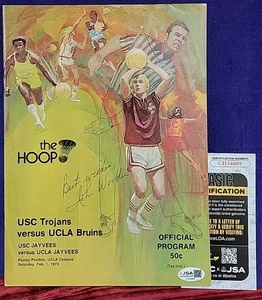 Coach JOHN WOODEN NCAA 1975 UCLA vs USC Autograph Auto singed program JSA COA - Picture 1 of 10