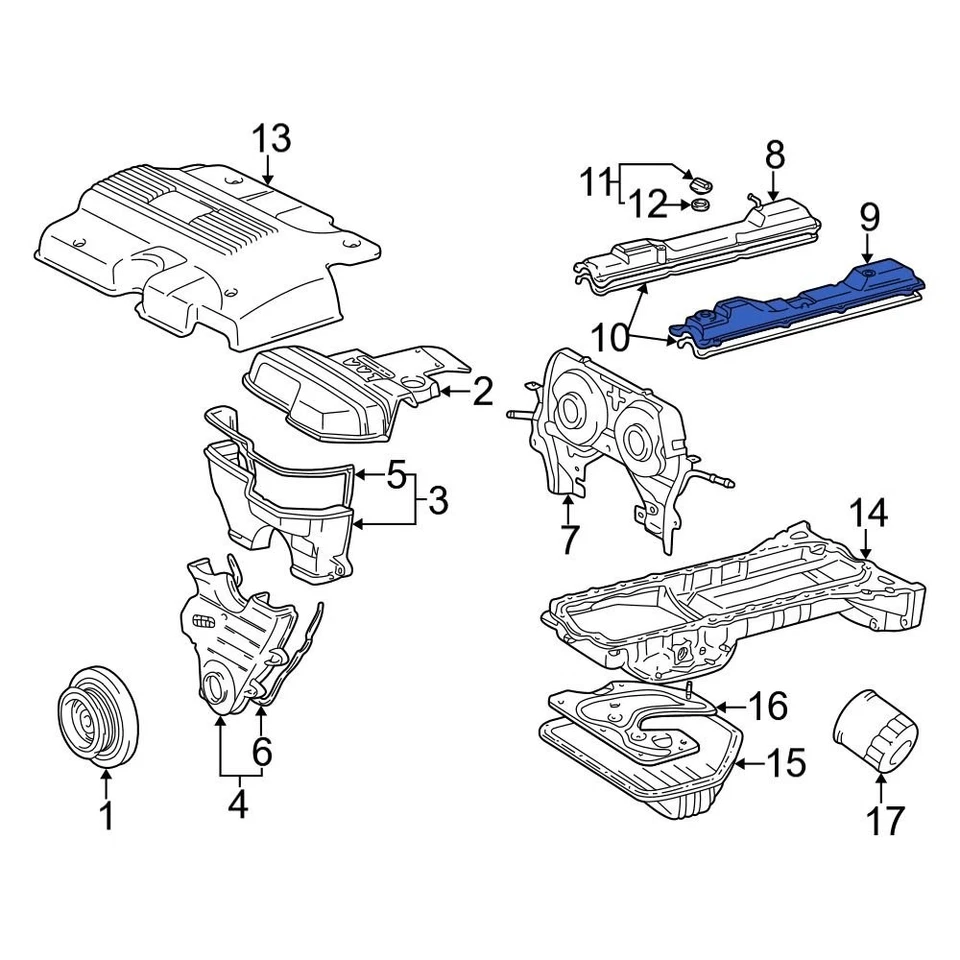 For Lexus GS300 1998-2005 Lexus 1120146064 Left Engine Valve Cover - Изображение 1 из 3