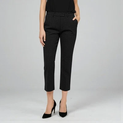 Pantalones de tweed de lana Sandro Paris 38/6 negros pantalones cortos al tobillo diseñador de Francia Foto 1 de 4