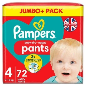 Pampers Baby-Dry Nappy Pants Size 4 72 Nappies 9kg 15kg Jumbo Pack x 2 - Picture 1 of 1