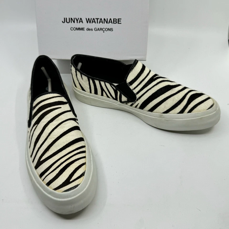 JUNYA WATANABE x COMME des GARÇONS Calf Hair Zebra Slip-On Sneakers - Image 1 of 4