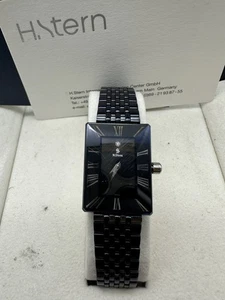 H. STERN Kristall Saphir Aga Stern Dark Navy 1P Diamant Quarz Uhr Selten - Bild 1 von 8