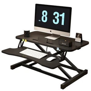 32" PC Laptop Stand Workstation Desk Converter Sit to Stand Riser Keyboard Tray - Picture 1 of 15