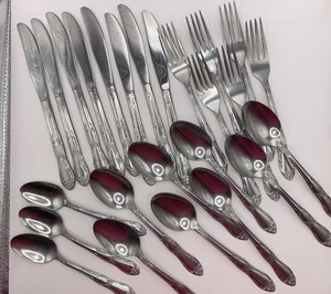 25 Wm A Rogers Oneida Fenway Daydream Stainless Flatware Fork Spoon Knife Mix - Picture 1 of 7
