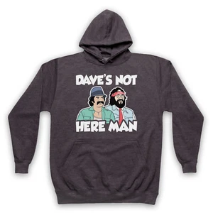 CHEECH & CHONG UNOFFICIAL DAVE'S NOT HERE MAN STONER ADULTS UNISEX HOODIE - Picture 1 of 11