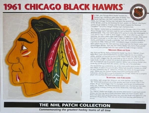 1961 CHICAGO BLACK HAWKS Willabee Ward NHL THROWBACK HOCKEY TEAM LOGO PATCH CARD - Picture 1 of 2
