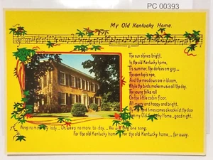 My Old Kentucky Home Song Lyrics Postcard - Picture 1 of 2