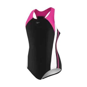 Speedo Girl's Swimsuit One Piece Infinity Splice Thick Strap Pink Size 10 New - Picture 1 of 7