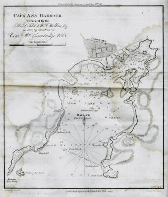 1854 Gloucester Cape Ann American Coast Pilot Massachusetts MA USA Antique Map - Image 1 of 4