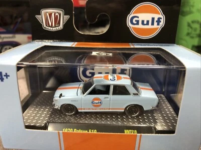 M2 Machines Walmart Exclusive Gulf Set 1970 Datsun 510 Gulf Blue WMTS19 - Image 1 of 4