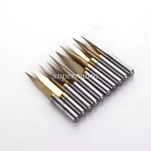 10x Strumento Router CNC per incisione PCB in carburo rivestito di titanio 15 gradi 0,2 mm - Foto 1 di 12