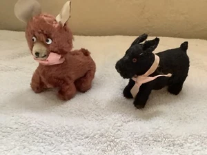 2 Vintage Modern Dog Figurines Japan Non Working - Picture 1 of 4
