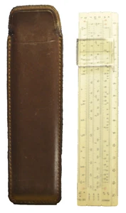 Herramienta de ingeniero vintage alemana n.º 89 celuloide bolsillo REGLA DESLIZANTE década de 1963 con estuche - Imagen 1 de 11
