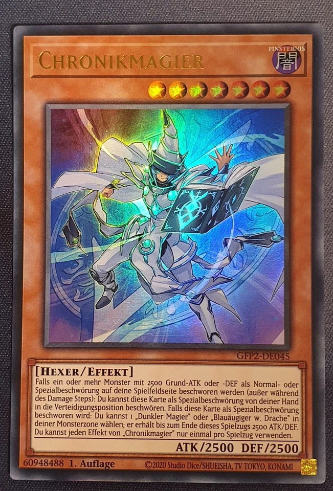 Chronikmagier Neu! Ultra Rare Holo Yugioh Deutsch Dunkler Magier 1. Auflage - Bild 1 von 1