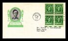 DR JIM STAMPS US COVER STEPHEN C FOSTER FAMOUS AMERICANS FDC BLOCK IOOR CACHET