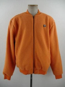 PUMA Men's sz L Sherpa Downtown Bomber Flight Jacket Jaffa Orange Full-Zip Track - Picture 1 of 24