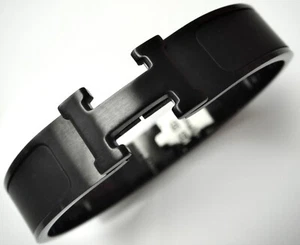 Hermès Clic Clac Armreif ** PM ** Schwarz/Schwarz Chardon OVP - Bild 1 von 14