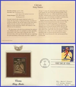 USA1 #2751 ADDR GOLDEN REPLICA FDC American Circus Ringmaster - Picture 1 of 1