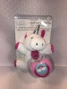 Le Bebe UNICORNIO Peluche Lovey Porta Chupete con Chupete Soothie Binky Niña Rosa - Imagen 1 de 8