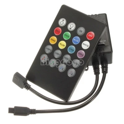 20 Keys DC 12V Sound Sensor Music IR Remote LED Controller for RGB Strip Light - Bild 1 von 4