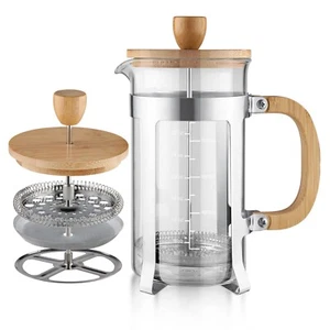 34 Unzen French Press Kaffeemaschine, dickes Glas & Bambusgriff, KAFFEE/TEEKOLBEN - Bild 1 von 9