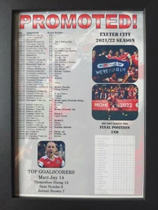 Exeter City 2022 League Two runners-up - framed print - Picture 1 of 2