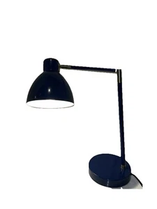 Industrial Cobalt Blue Desk Lamp Touch On & Off Works Great! Read - Picture 1 of 4