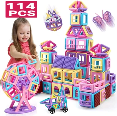 114 Pcs Fun Building Stacking Tiles Building Blocks Toy 3D Set Gift for Kids - Image 1 of 4