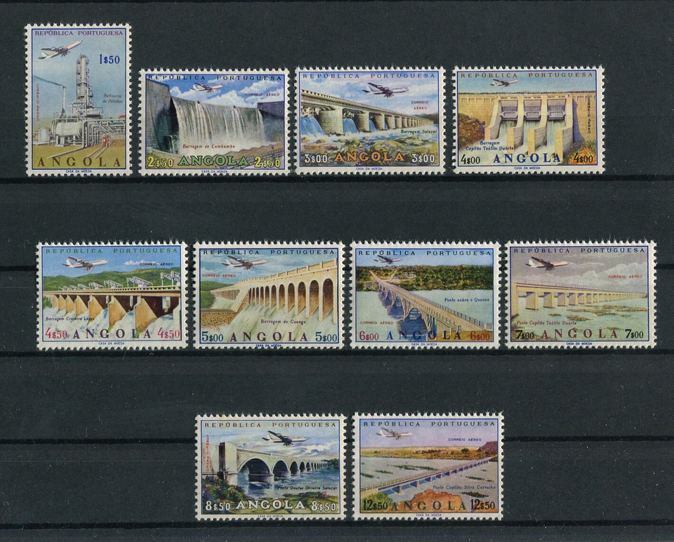 Portugal Angola 1965 AIR MAIL BRIDGE INDUSTRY DAMS complete set MNH, FVF - Image 1 of 1