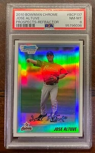2010 Bowman Chrome 359/500 Jose Altuve Refractor Rookie PSA 8 NM-MT BCP137 - Picture 1 of 2