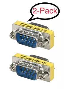 2x 9 Pin D-SUB DB9 RS-232 Seriell Stecker Mini Gender Changer Koppler vergoldet - Bild 1 von 1