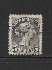 CANADÁ SCOTT 42 USADO F/VF - EDICIÓN GRIS 1888 5c - Queen Victoria - Imagen 1 de 2