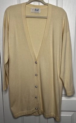 Pringle Of Scotland Cashmere Cardigan Sweater Vintage Medium Button Down Diamond - Image 1 of 4
