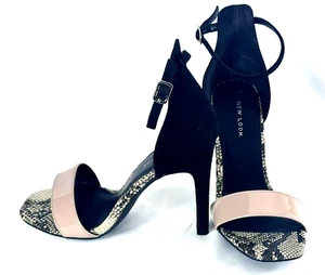Womens Heels Ankle Strap Stiletto Snake Print New Look 4/37 - Picture 1 of 7